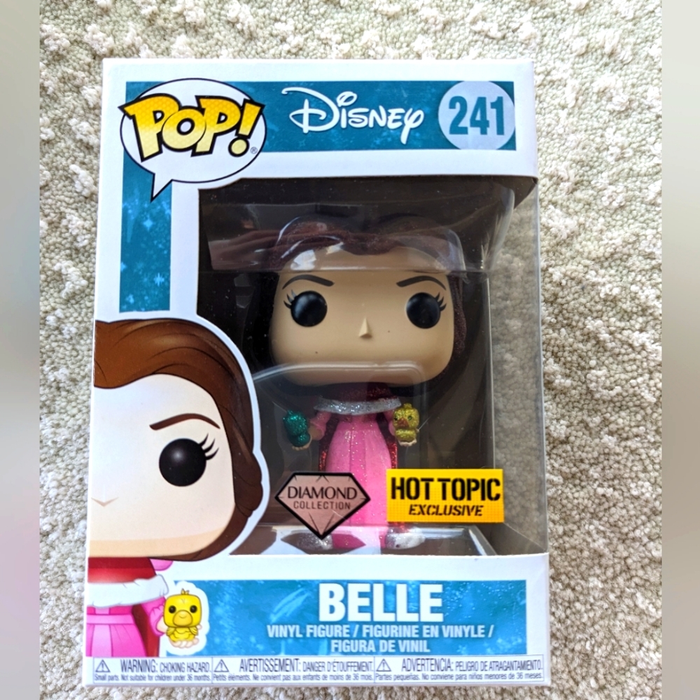 BRAND NEW IN BOX Funko Pop Belle 241 Hot topic exclusive glitter edition